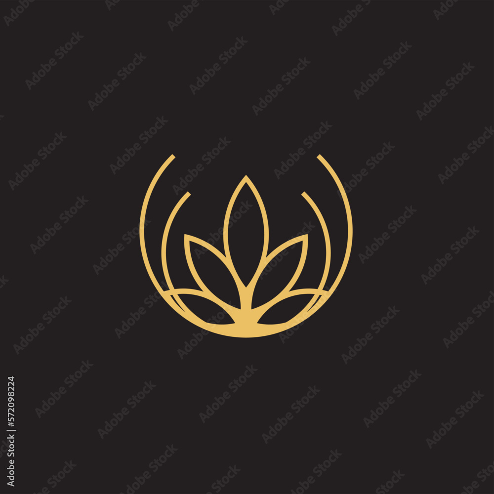 cannabis abstract minimalist gold line logo of a cannabis leaf for your brand. cannabis abstract minimalist gold line logo of a cannabis leaf for your brand.