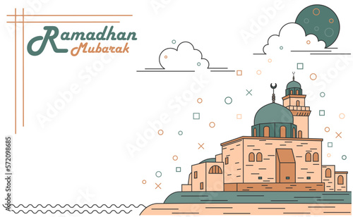 Ramadan celebration background vector illustration.