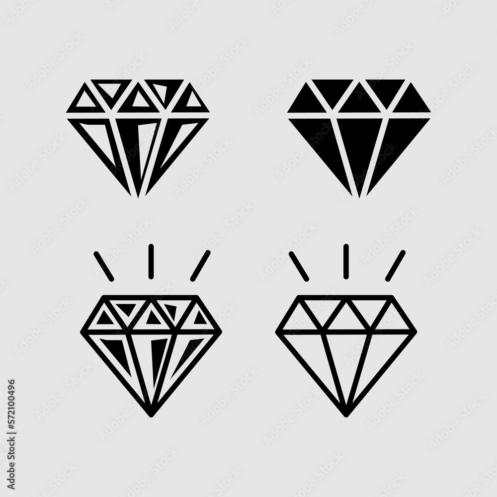 Diamond icon set trendy style illustration on white background..eps Diamond icon set trendy style illustration on white background..eps