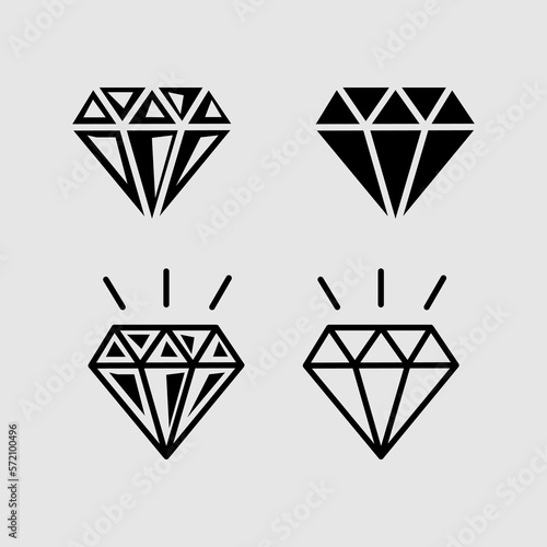 Diamond icon set trendy style illustration on white background..eps