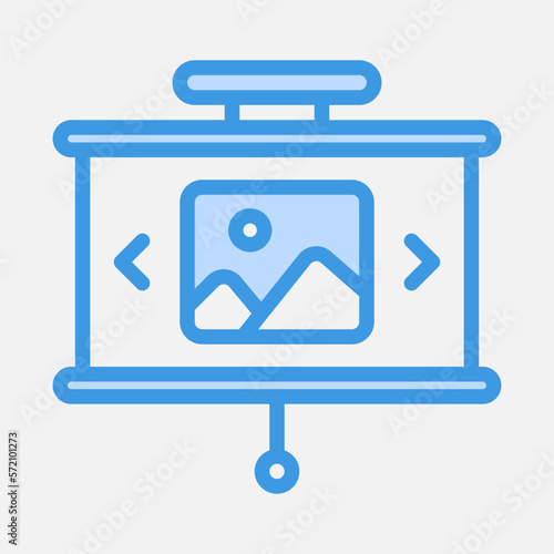 Gallery presentation icon in blue style, use for website mobile app presentation