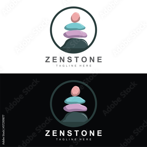 Balance Stone Logo Design, Vector Therapy Stone, Massage Stone, Hot Stone And Zenstone, Product Brand Illustration