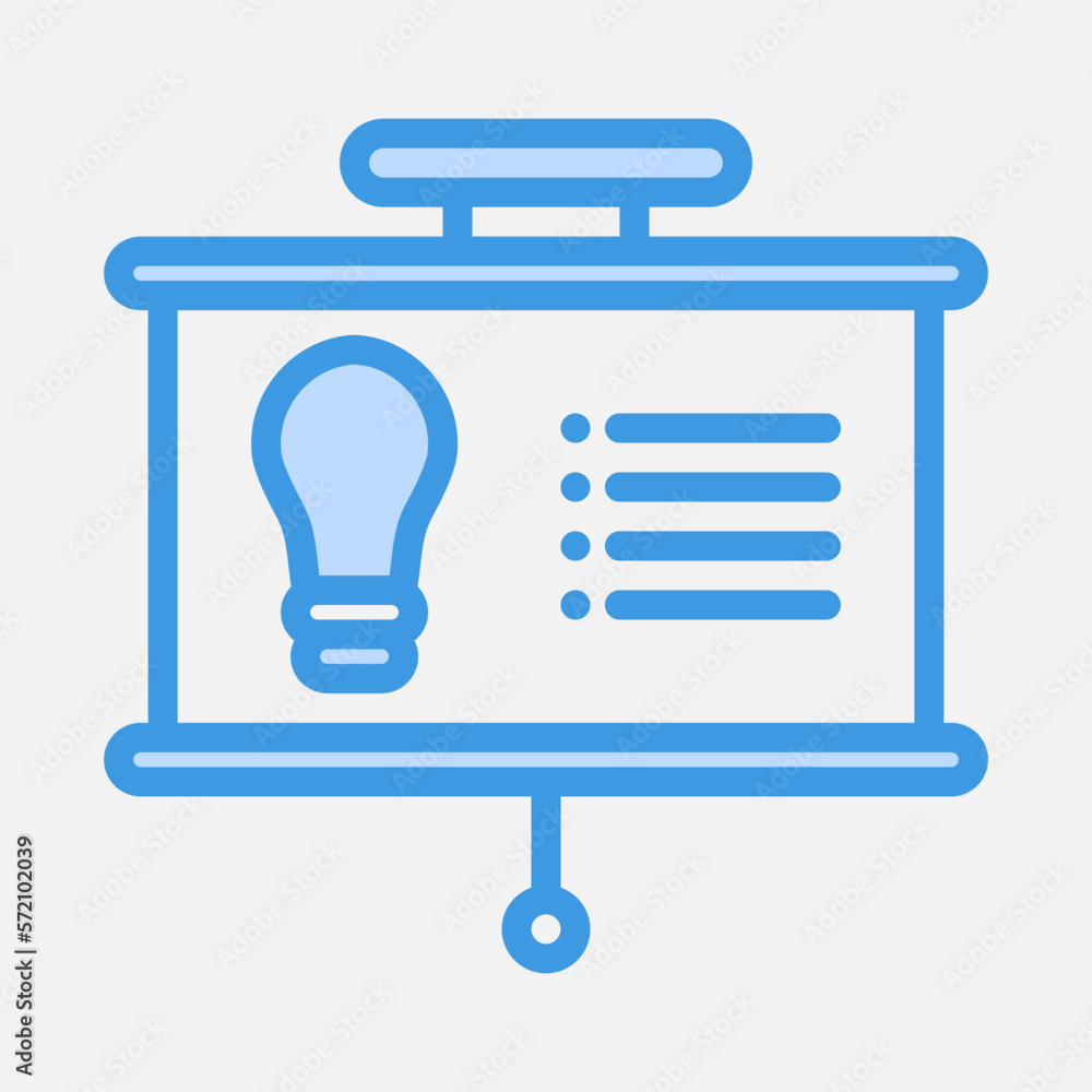 Idea presentation icon in blue style, use for website mobile app presentation Idea presentation icon in blue style, use for website mobile app presentation