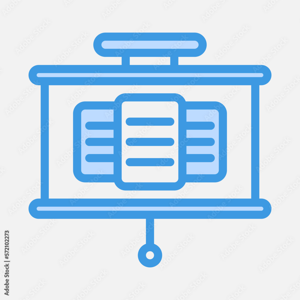 Infographics presentation icon in blue style, use for website mobile app presentation Infographics presentation icon in blue style, use for website mobile app presentation