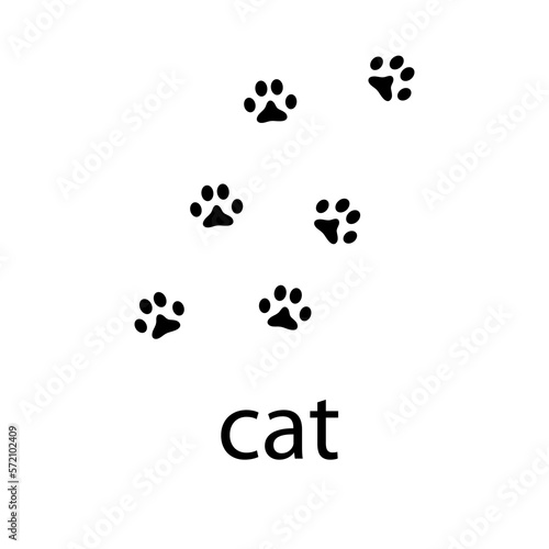 Cat Paw Prints. Logo. Vector Illustration. Isolated vector Illustration..eps