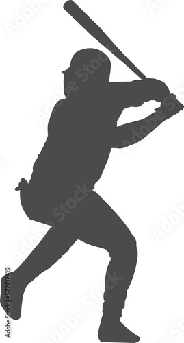 Baseball player hitter silhouette 03