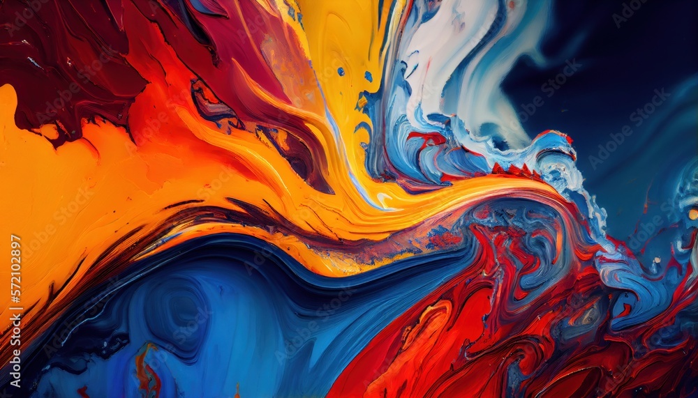 Background mixed liquid paint red, yellow, blue colors. Luxury marble texture. Marble wallpaper oil slick watercolor. liquid oil background. generative ai Background mixed liquid paint red, yellow, blue colors. Luxury marble texture. Marble wallpaper oil slick watercolor. liquid oil background. generative ai