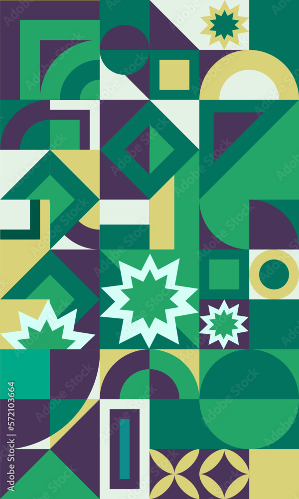 Geometry minimalist artwork poster with simple shape. Abstract vector pattern design in Scandinavian style . Suitable for for web banner, business presentation, branding package, fabric print,etc