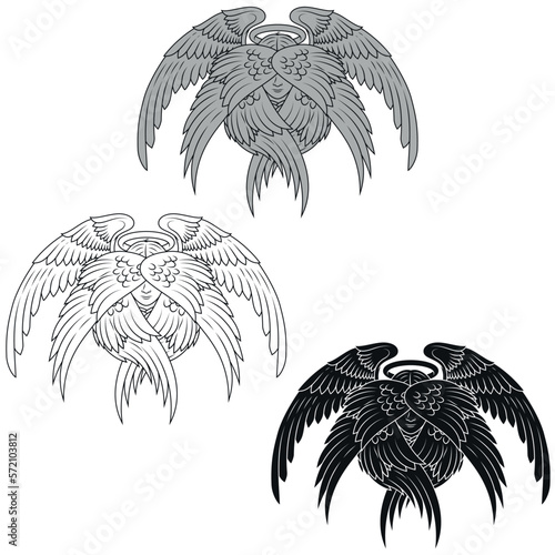 Vector design of angel with wings