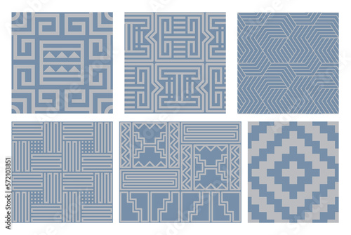 SET OF MODERN MINIMALIST TRIBAL GEO PATTERN SWATCHES