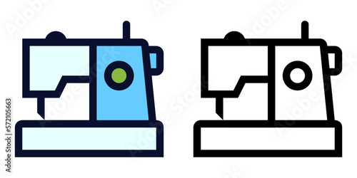 Sewing Machine. Color and Line Icons