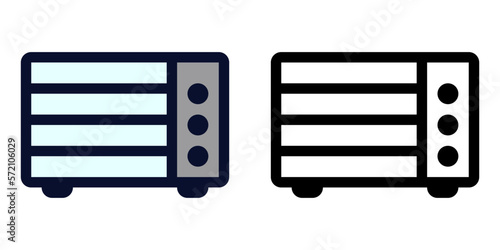 Electric Oven. Color and Line Icons