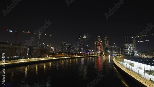 Dubai river canal - Night Timelapse 02