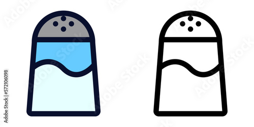 Salt Shaker. Color and Line Icons