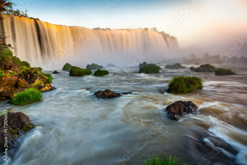 Fototapeta Naklejka Na Ścianę i Meble -  Iguacu falls on Argentina Side from southern Brazil side, South America