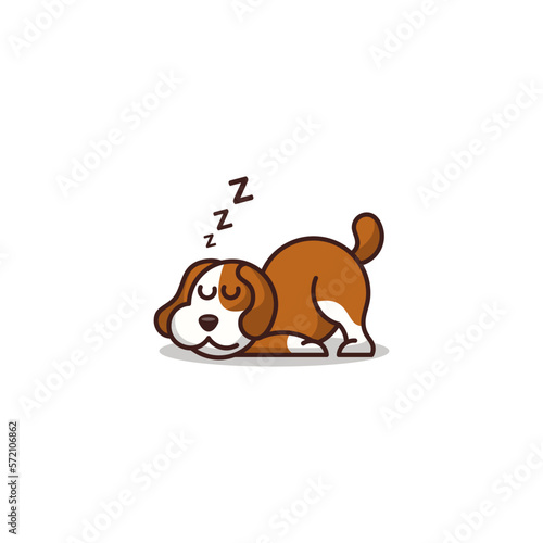 sleeping dog cute logo design