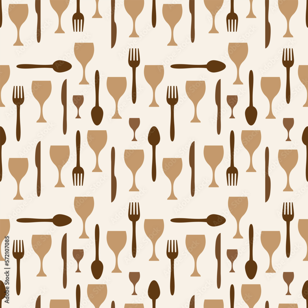 Seamless spoon and cutlery patterns for backgrounds, packaging ...