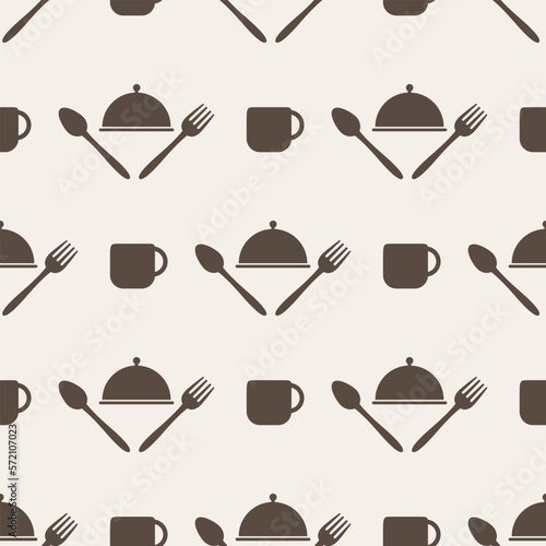 Seamless spoon and cutlery patterns for backgrounds, packaging, textures, fabric patterns, wallpapers, wall decorations for restaurants, cafes and other places to eat