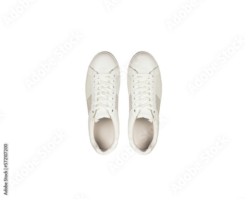 White sneaker on top isolated