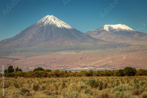 Obraz na płótnie Licancabur and dramatic volcanic landscape at Sunset, Atacama Desert, Chile w salonie