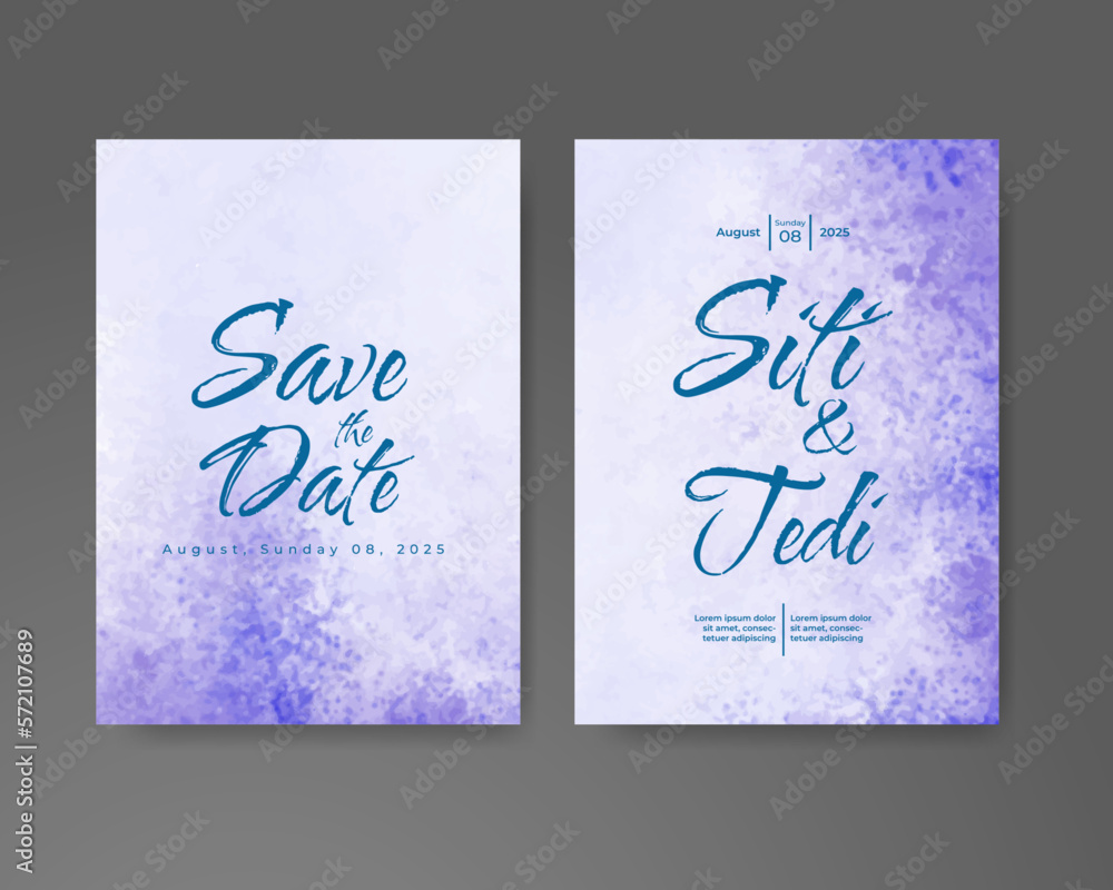 Wedding invitation with abstract watercolor background Wedding invitation with abstract watercolor background