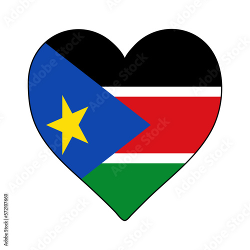 Free Download South Sudan Heart Shape Flag. Love South Sudan. Visit South Sudan. Northern Africa. Africa. African Union. Vector Illustration Graphic Design. - GFXLoad