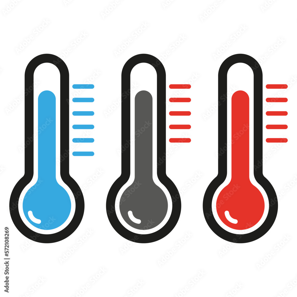 Three thermometer icons. Vector illustration. Three thermometer icons. Vector illustration.