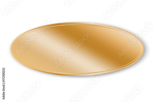 oval gold plates for web background design. Vector illustration.