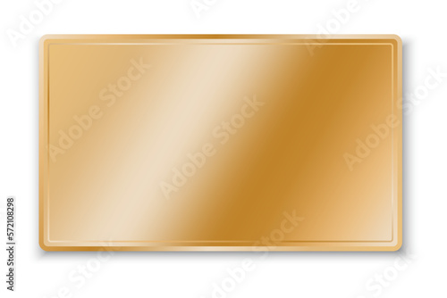 Rectangular gold plate. goldenplate for decoration design. Vector illustration.