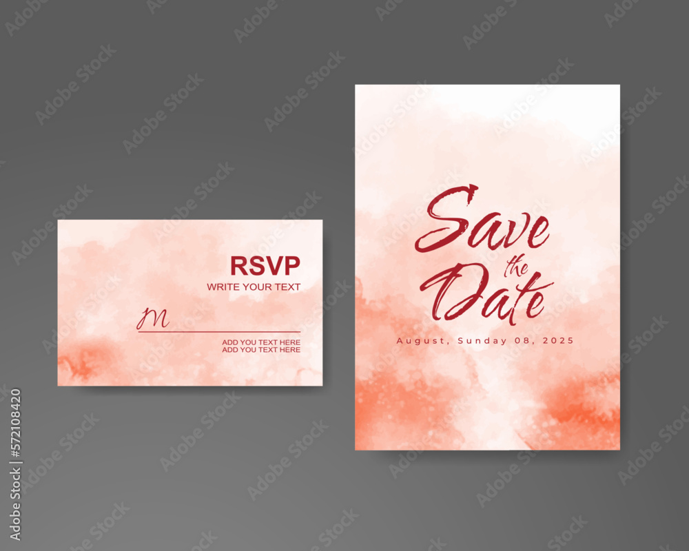 Wedding invitation with abstract watercolor background Wedding invitation with abstract watercolor background