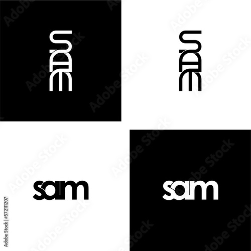 sam initial letter monogram logo design set