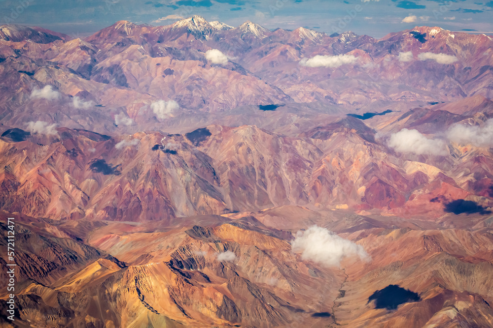 Atacama Desert dramatic volcanic landscape at Sunset, Chile, South America