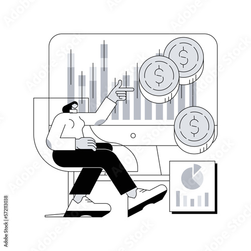 Stock market abstract concept vector illustration. Stock market index, global investment, stockbroking company, exchange rate data, brokerage, financial information, share buyer abstract metaphor.