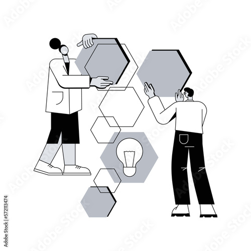 Design structure matrix abstract concept vector illustration. Project visual representation, system analysis, project management, organization team, product component, timeframe abstract metaphor.