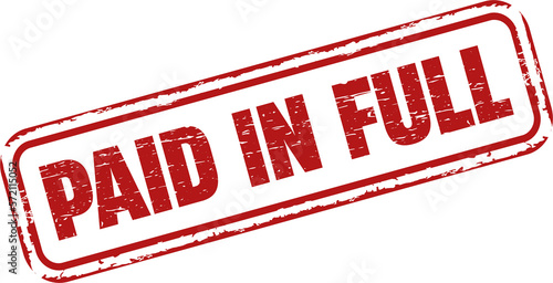 Paid in full Stamp vintage old red color texture frame