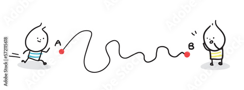 (Path) Collection of hand drawn business worker icons. Vector illustration. Path. Road.