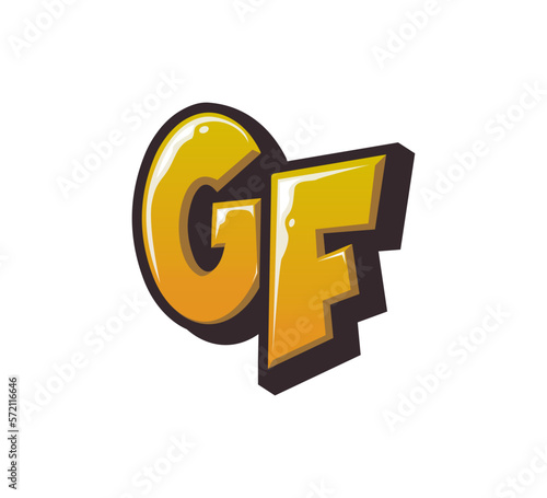Vector Logo Graffiti Handlettering Initial Letter GF