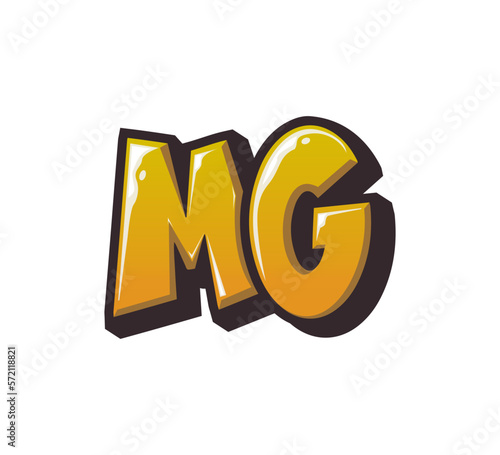 Vector Logo Graffiti Handlettering Initial Letter MG