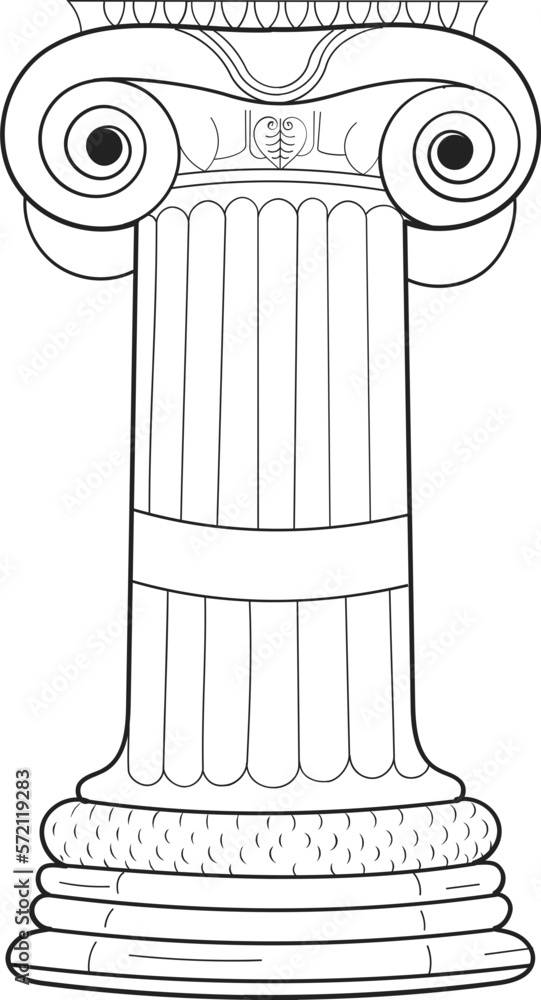 Ancient greek architectural column illustration Ancient greek architectural column illustration