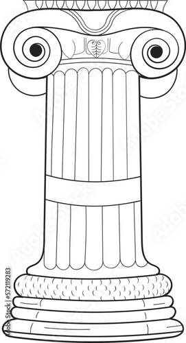 Ancient greek architectural column illustration