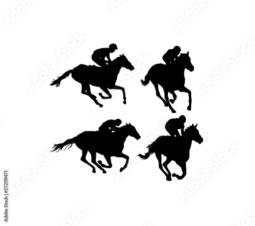 Horse Racing Silhouette, art vector design photo