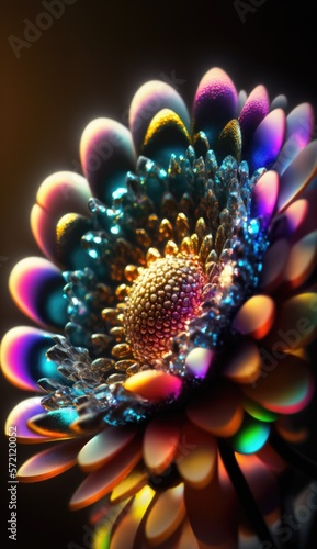 Colorful abstract flower, 3d wallpaper for wall frames, modern print canvas art, generative ai