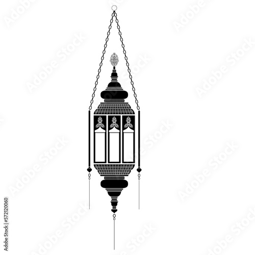 Clip art for Ramadan lantern in black color