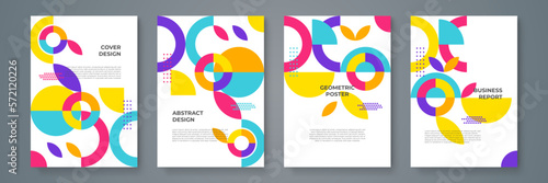 Modern abstract covers set, minimal covers design. Colorful geometric background, vector illustration.