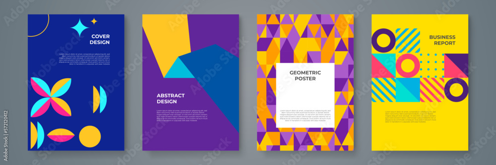 Modern abstract covers set, minimal covers design. Colorful geometric background, vector illustration. Modern abstract covers set, minimal covers design. Colorful geometric background, vector illustration.