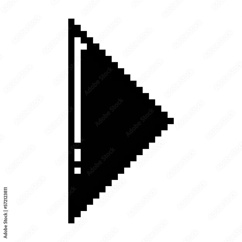 Play button, right button icon black-white vector pixel art icon