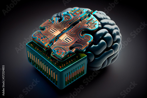 Brain and AI Implants. AI Generated