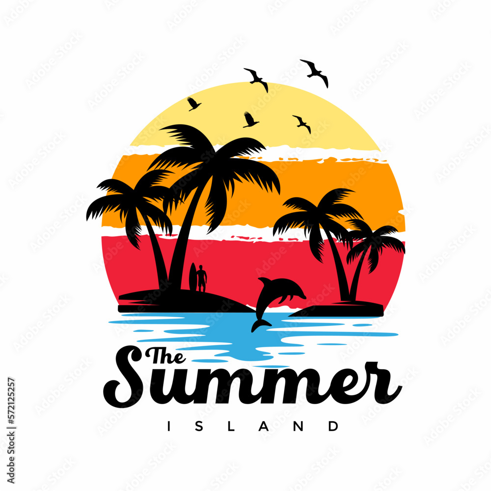 the summer island vector illustration 