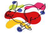 Colorful Running Rabbit