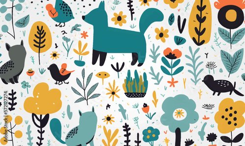 cute background with delicate and minimalist elements